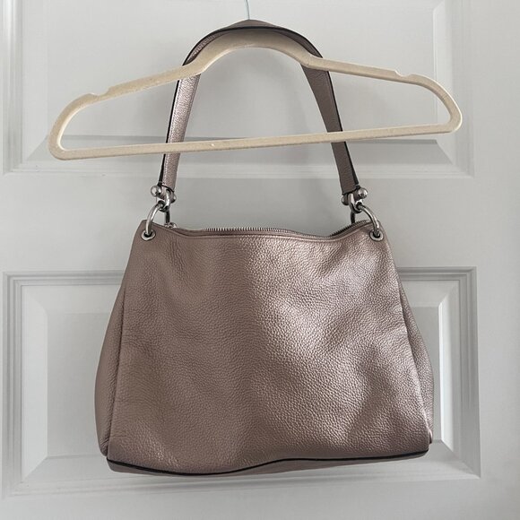 Coach Mia Shoulder Bag Pebbled Leather Metallic F29137 - Picture 2 of 5